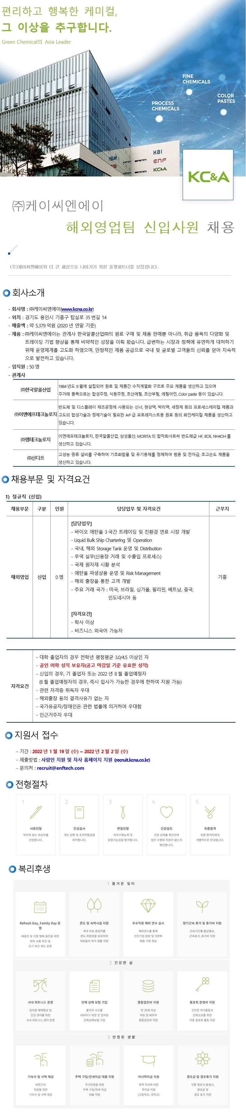 kcna 해외영업팀 신입 채용 공고문.png