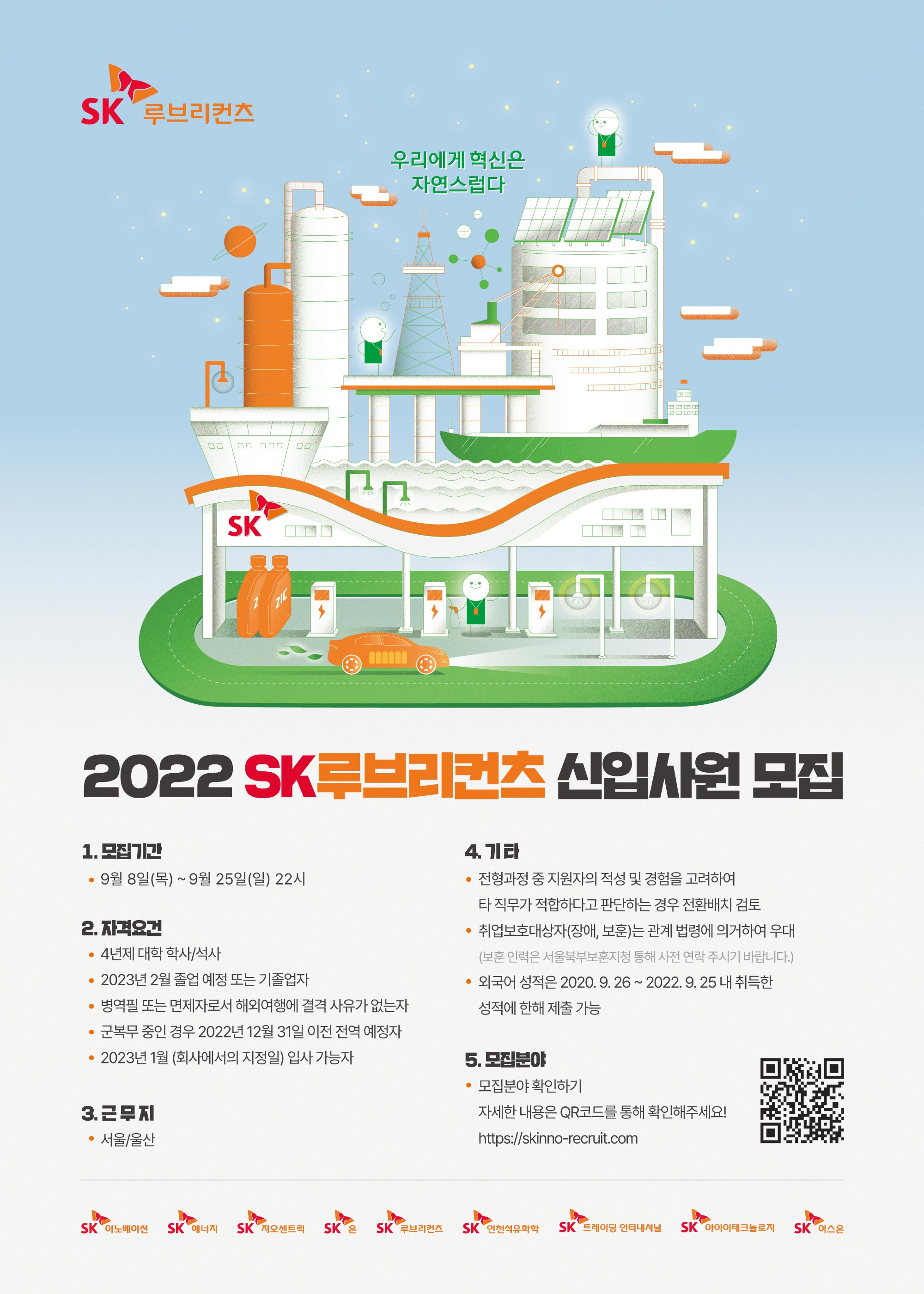 2022 하반기 SK루브리컨츠(SK이노베이션계열) 신입 모집 포스터.jpg