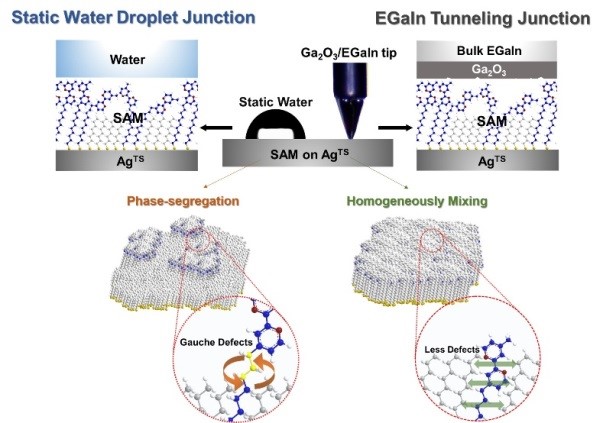 Elucidating the Role of Molecule-Electrode Interfacial Defects in Charge Tunneling Characteristics of Large-area Junctions 이미지