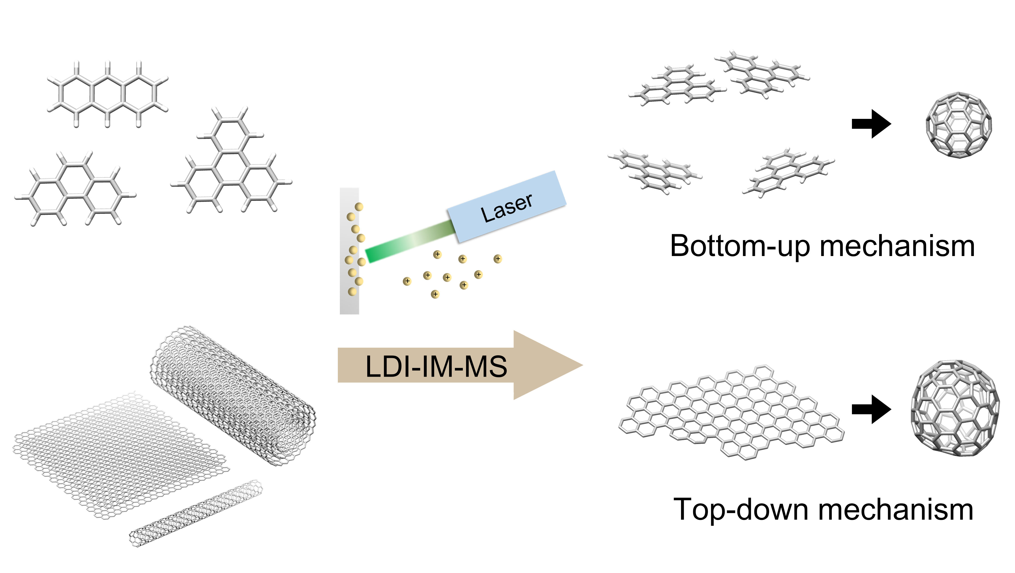 Probing Distinct Fullerene Formation Processes from Carbon Precursors of Different Sizes and Structures 이미지