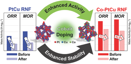 Vertex-reinforced PtCuCo ternary nanoframes as efficient and stable electrocatalysts for the oxygen reduction reaction and the methanol oxidation reaction 이미지